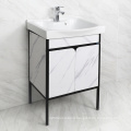 Hot sale Stainless steel White Bath vanity cabinet with shelf mirror